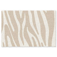FUSSMATTE Zebramuster - Beige - Weiß - Tiermuster Schmutzfänger 180x120 cm - Beige, Kunststoff (180/120cm) - MuchoWow