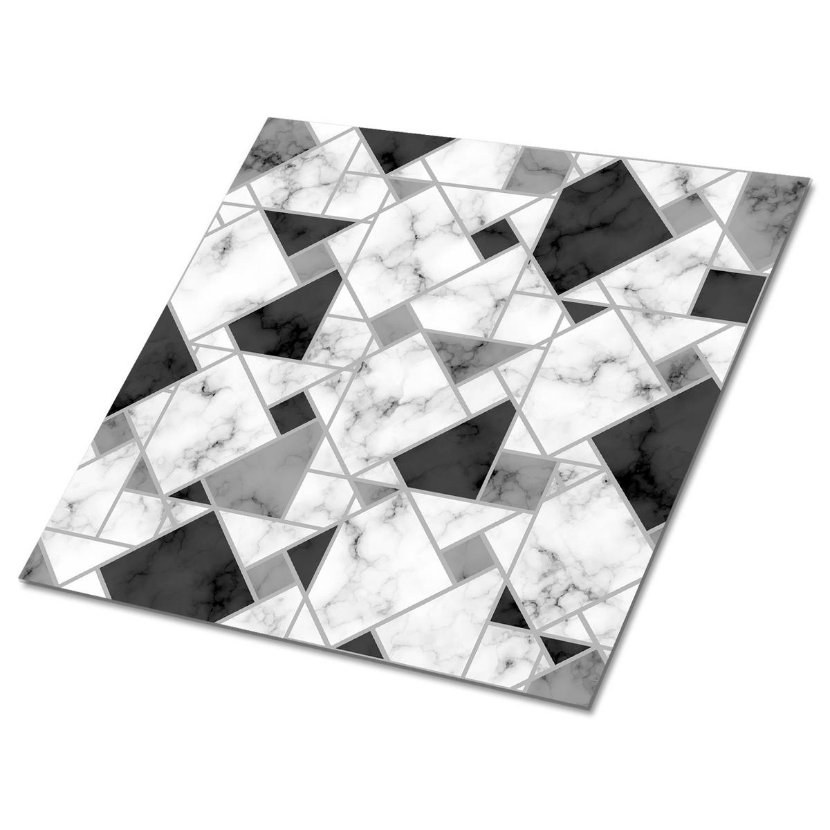FLIESENAUFKLEBER 9 Stück 30x30 cm selbstklebend Geometrische Muster - Grau, Textil (30/1.6/30cm) - TULUP