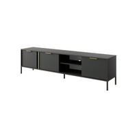 TV-SCHRANK Lars Antrazit, dreitüriger TV-Tisch - Anthrazit, Holzwerkstoff/Metall (203/53/40cm) - Bettso