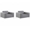 GARTENSESSEL 2er-SET grau/weisses Gestell Rovigo - Weiß/Grau, Textil (105/68/84cm) - Beliani