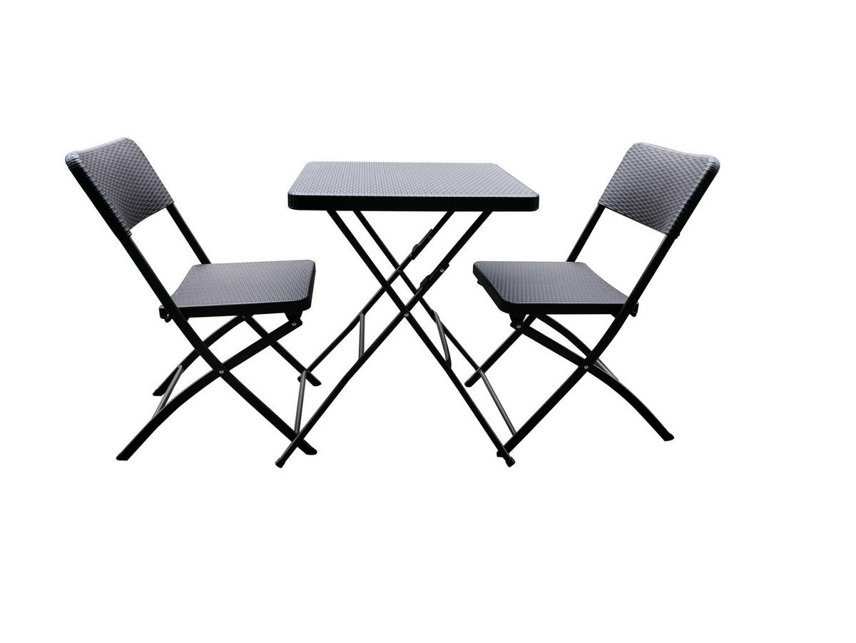 GARTENSET 3tlg. Mila - Anthrazit, Kunststoff