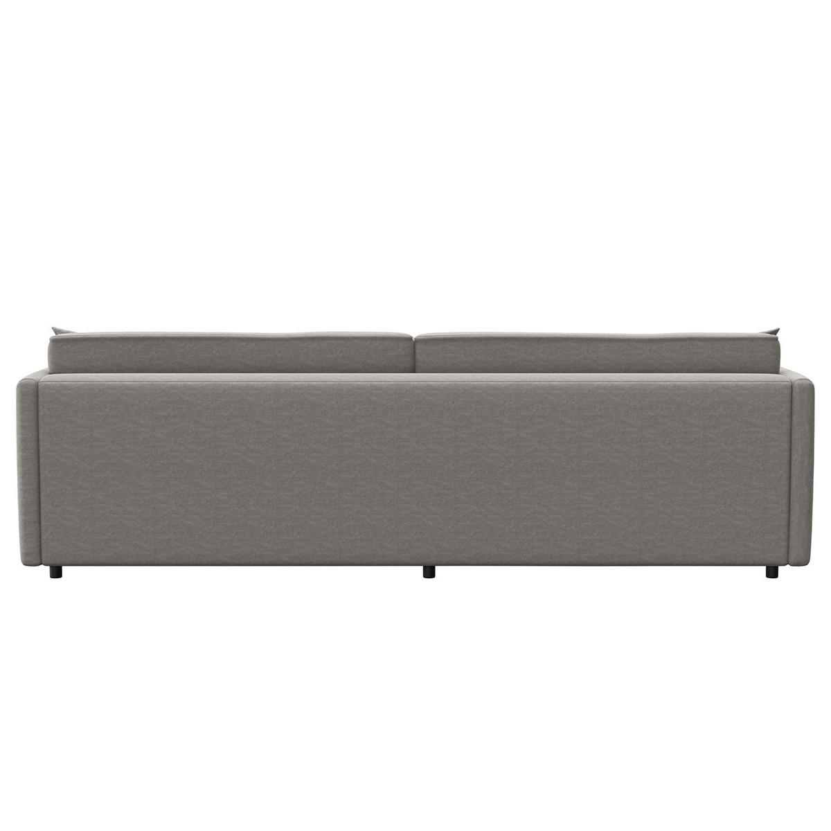 ECKSOFA mit Longchair - Schwarz/Grau, Kunststoff/Textil (290/183cm) - home24