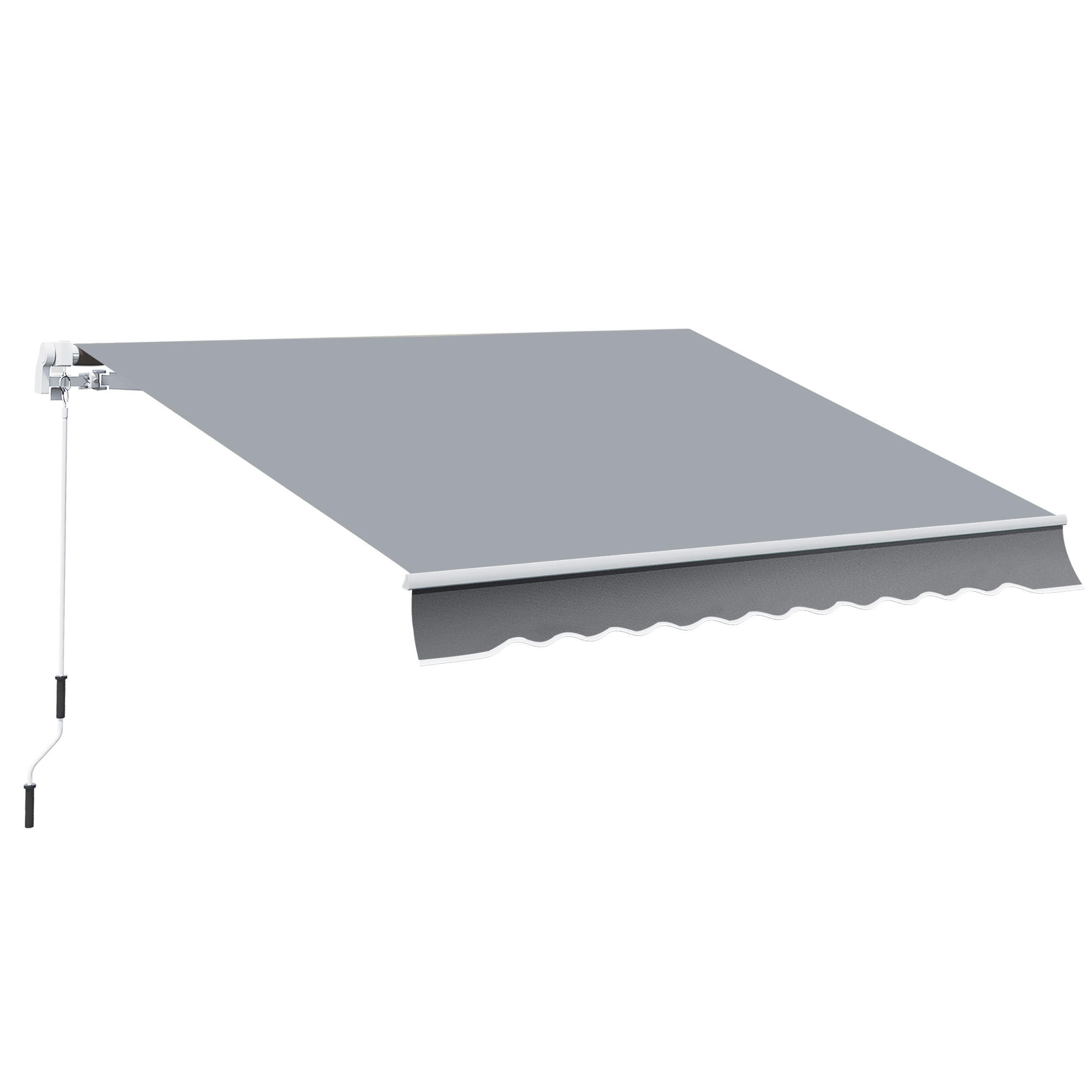 MARKISE, Weiß+Beige, Aluminium, Stahl, Polyester - Grau, Metall (245/350/395cm) - Outsunny