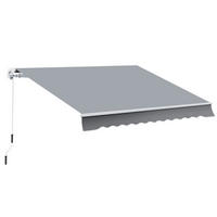 MARKISE, Weiß+Beige, Aluminium, Stahl, Polyester - Grau, Metall (245/350/395cm) - Outsunny
