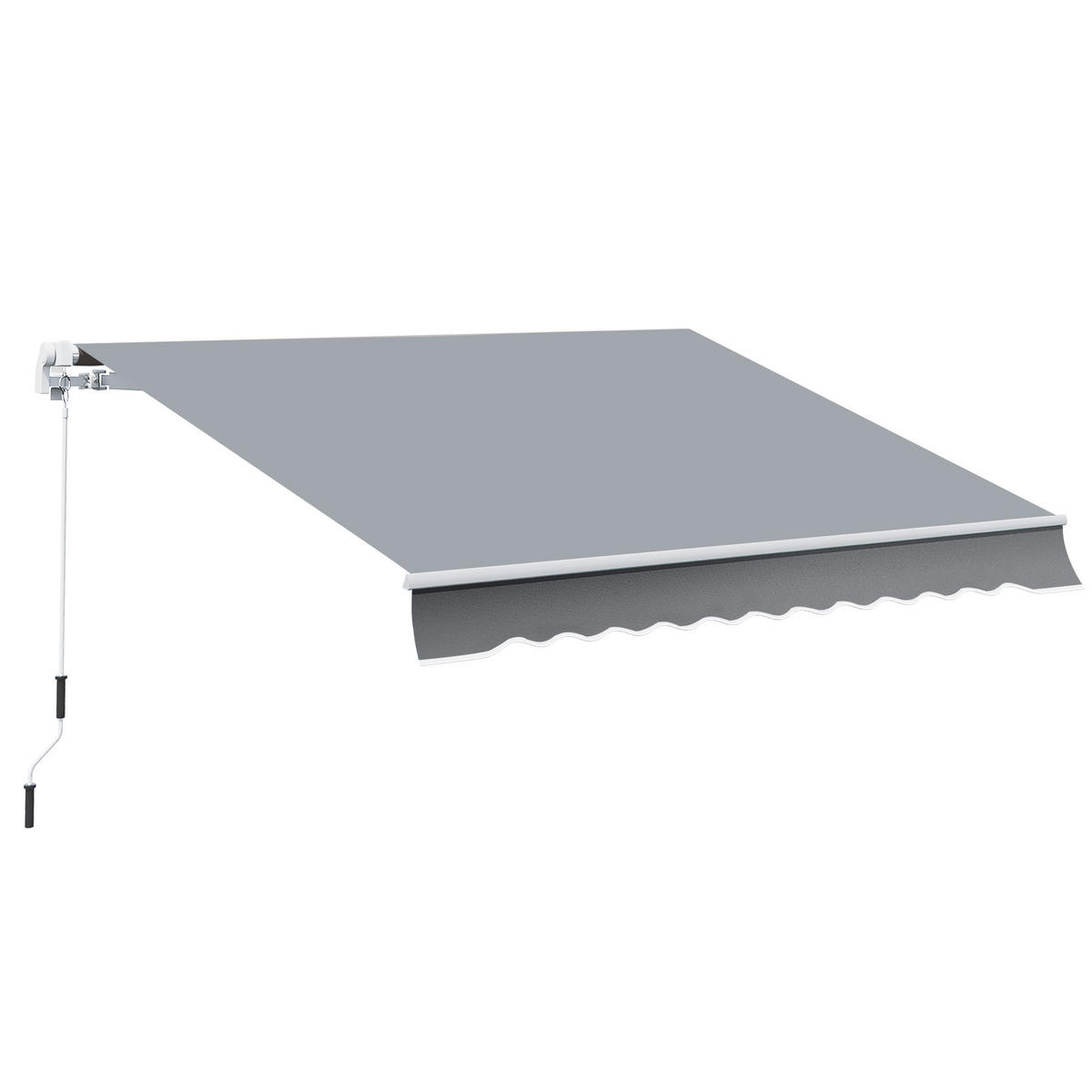 MARKISE, Weiß+Beige, Aluminium, Stahl, Polyester - Grau, Metall (245/350/395cm) - Outsunny