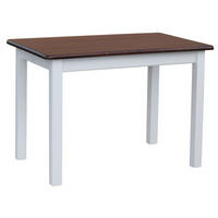ESSTISCH Kiefernholz rechteckig, quadratische Beine, Weiß/Nuss 120 × 70 × 75 cm - Walnussfarben, Holz (120/75/70cm)