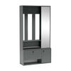 GARDEROBENSCHRANK Pots Plus mit zwei Türen und Sitzpolster grün - Grün, Holzwerkstoff (100/190/33cm) - Beautysofa