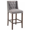 BARHOCKER Stoff hellgrau - Hellgrau, Holz/Textil (56/111/51cm) - CLP