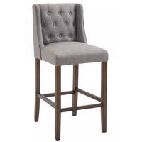 BARHOCKER Stoff hellgrau - Hellgrau, Holz/Textil (56/111/51cm) - CLP