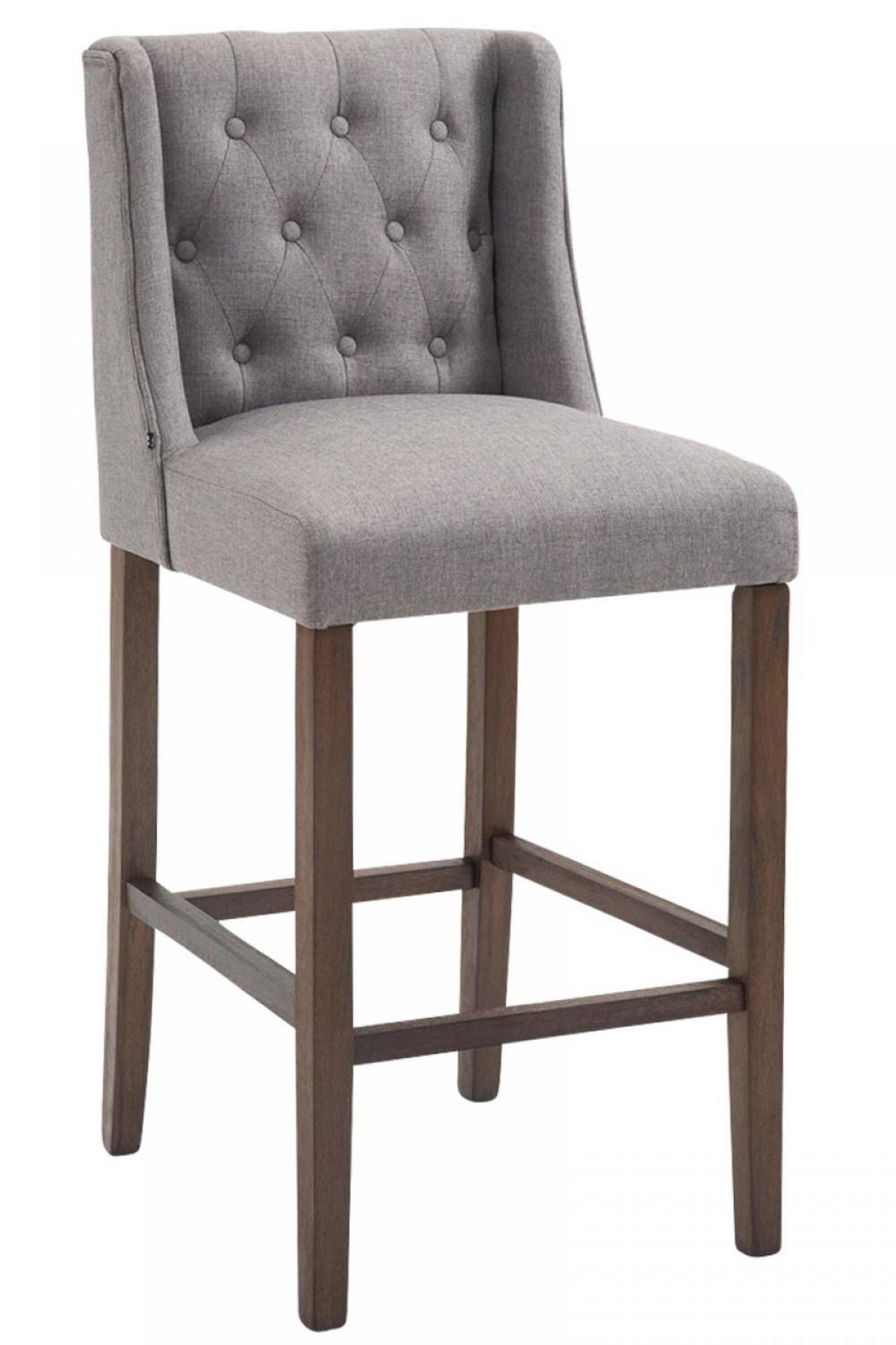 BARHOCKER Stoff hellgrau - Hellgrau, Holz/Textil (56/111/51cm) - CLP