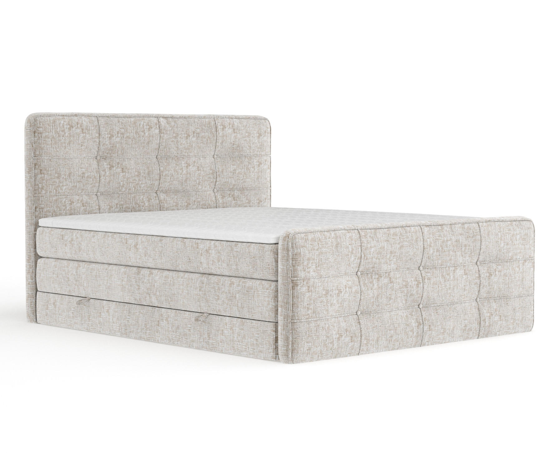 BOXSPRINGBETT Semplice Beige 140/200 cm - Beige/Schwarz, Holz/Holzwerkstoff (140/200cm) - Maison de Reve