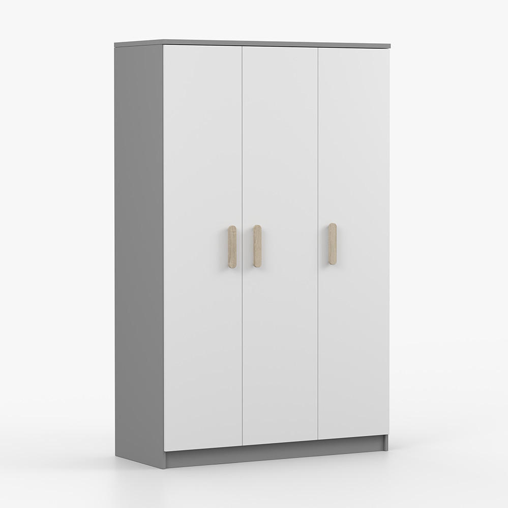 imoebel24 Kleiderschrank Grau 120x194x50 cm