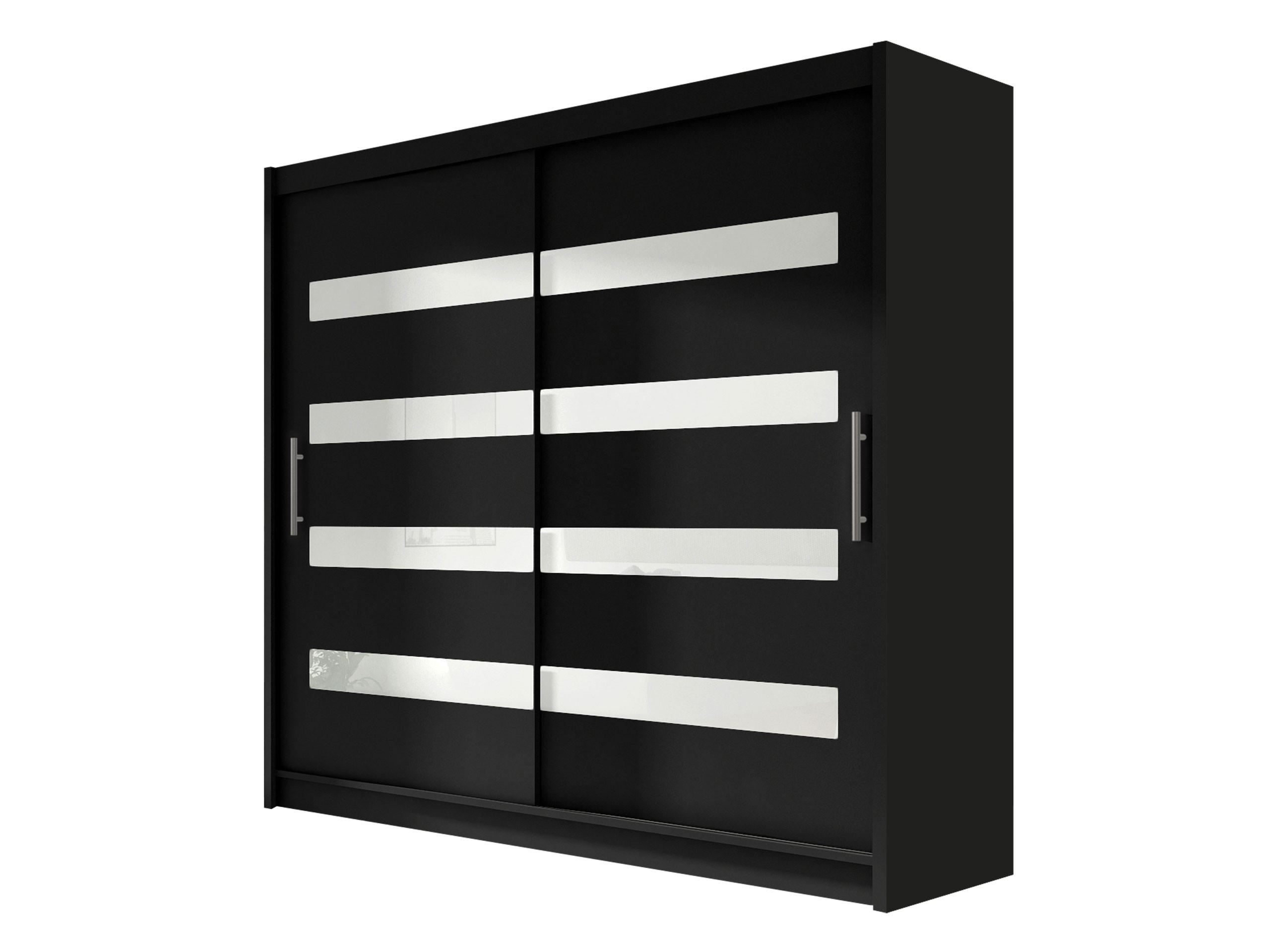 KLEIDERSCHRANK London XI - Silberfarben/Schwarz, Holzwerkstoff/Kunststoff (180/215/58cm) - MIRJAN24