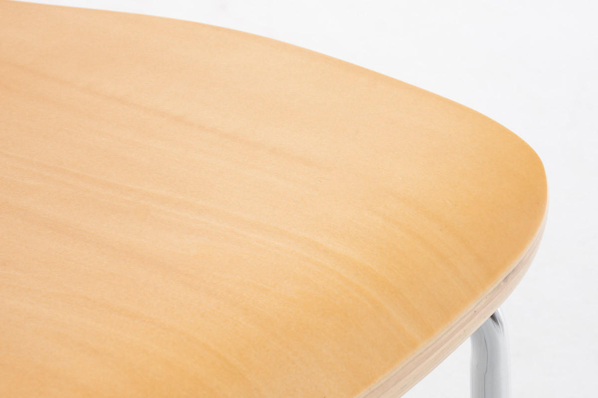 BESUCHERSTUHL Jaron mit Holzsitz und Metallgestell, Farbe: Natura - Chromfarben/Naturfarben, Holz/Metall (43/84/50cm) - TPFLiving