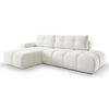 ECKSOFA L Form Hosio Cremefarbton 286/177/88 cm Links mit Schlaffunktion - Hellgrau/Schwarz, Kunststoff/Textil (177/286cm) - AX Living
