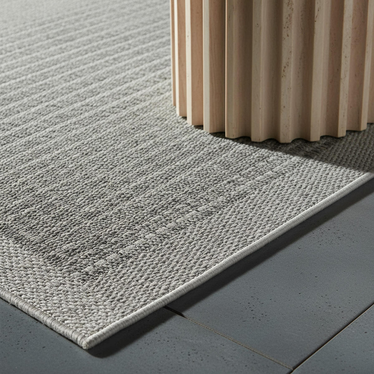 TEPPICH Outdoor Flachgewebe Uni-Farbe Polypropylen Balkon Grau Rechteckig 160x230 - Grau, Textil (160/230cm) - KADIMA DESIGN