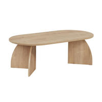 COUCHTISCH mit ovaler Tischplatte und geschwungenen Beinen 120/60/40 cm - Eichefarben, Holzwerkstoff (6.8/60/40cm) - Calicosy