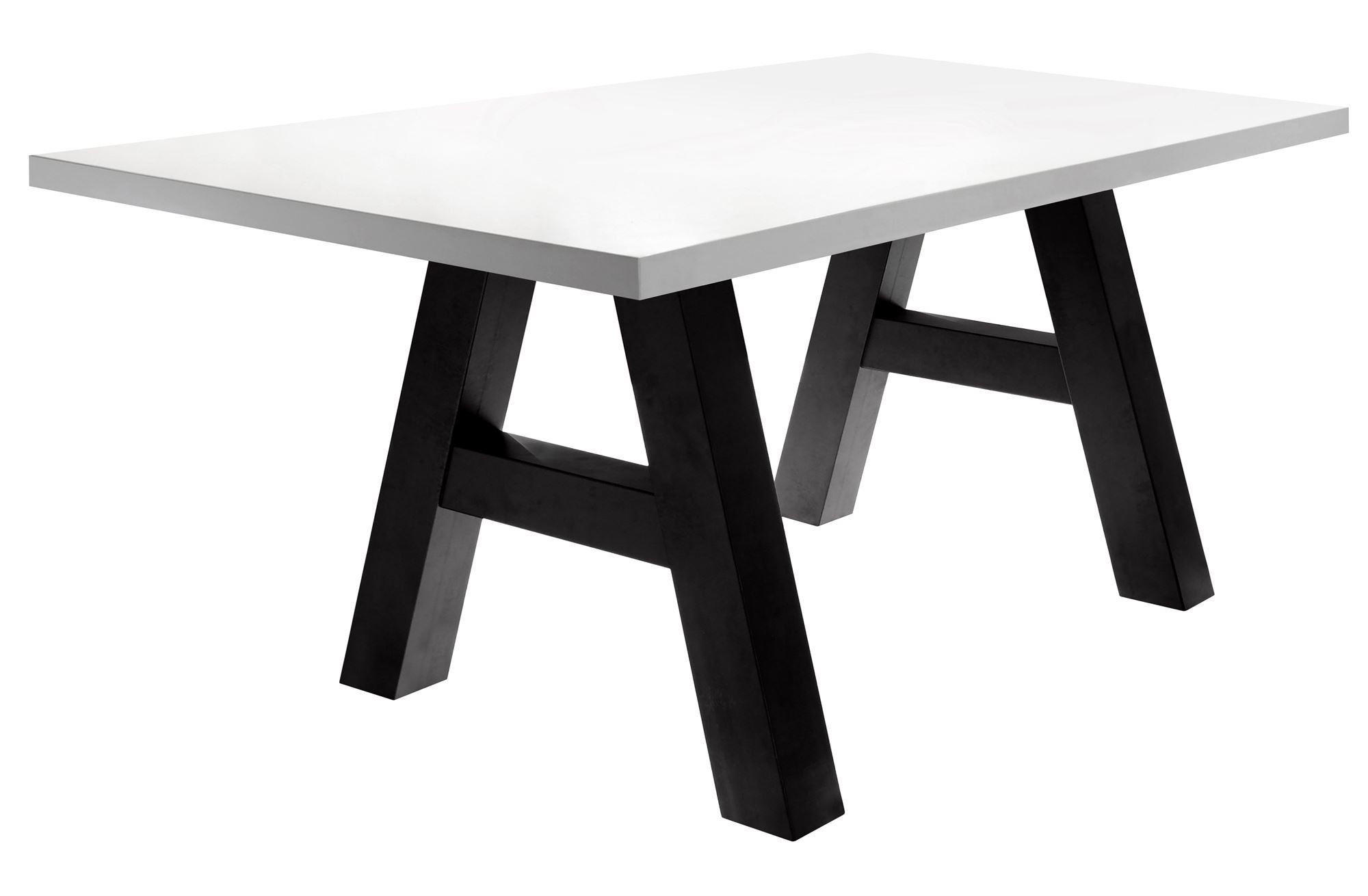 ESSZIMMERTISCH Elia 8 180x90x75 Holzwerkstoff Farbe Schwarzstahl/Weiß - Weiß/Grau, Holz (180/90/75cm) - 58aufmkessel