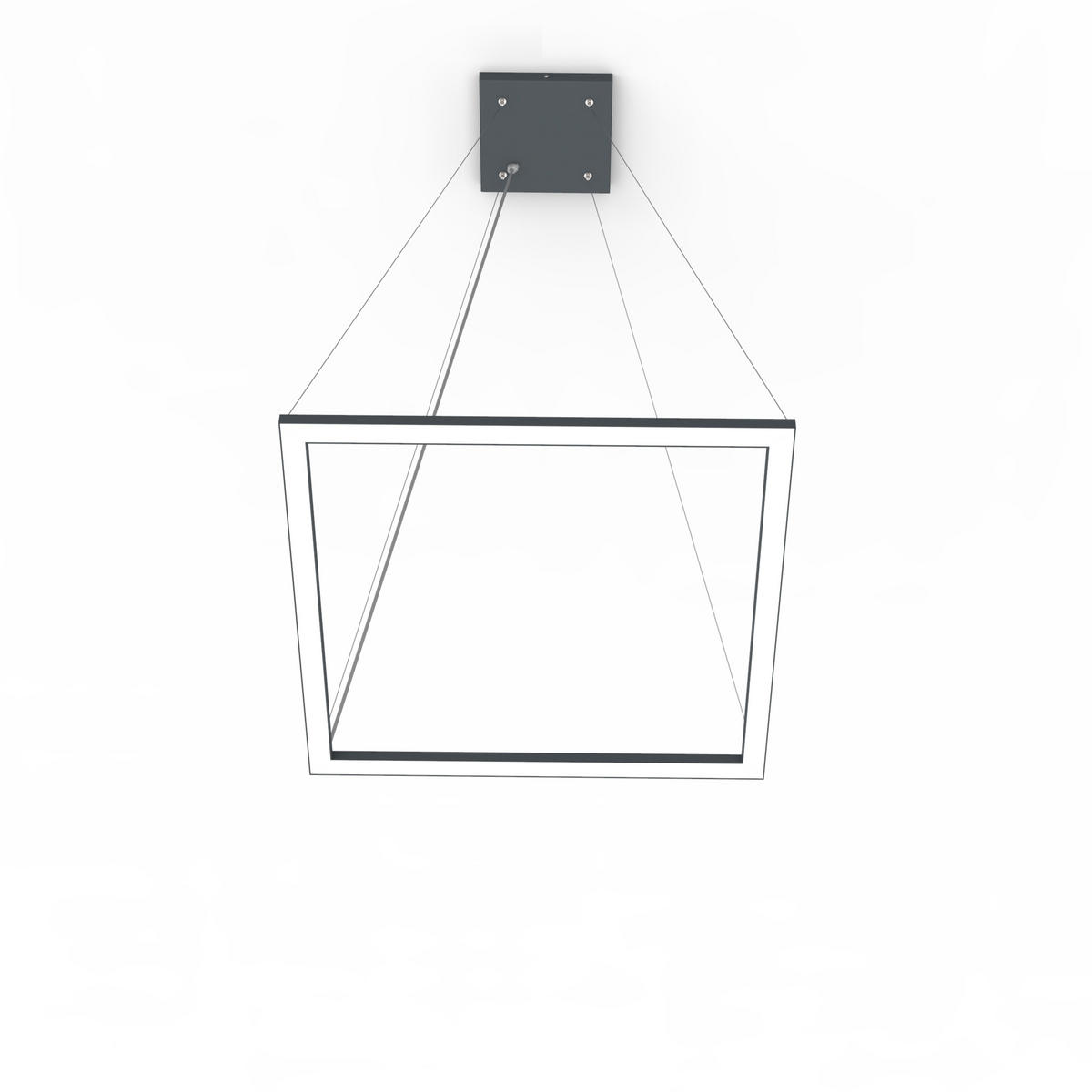 LED-HÄNGELEUCHTE - Schwarz, Metall (60/60/100cm) - Lumicom