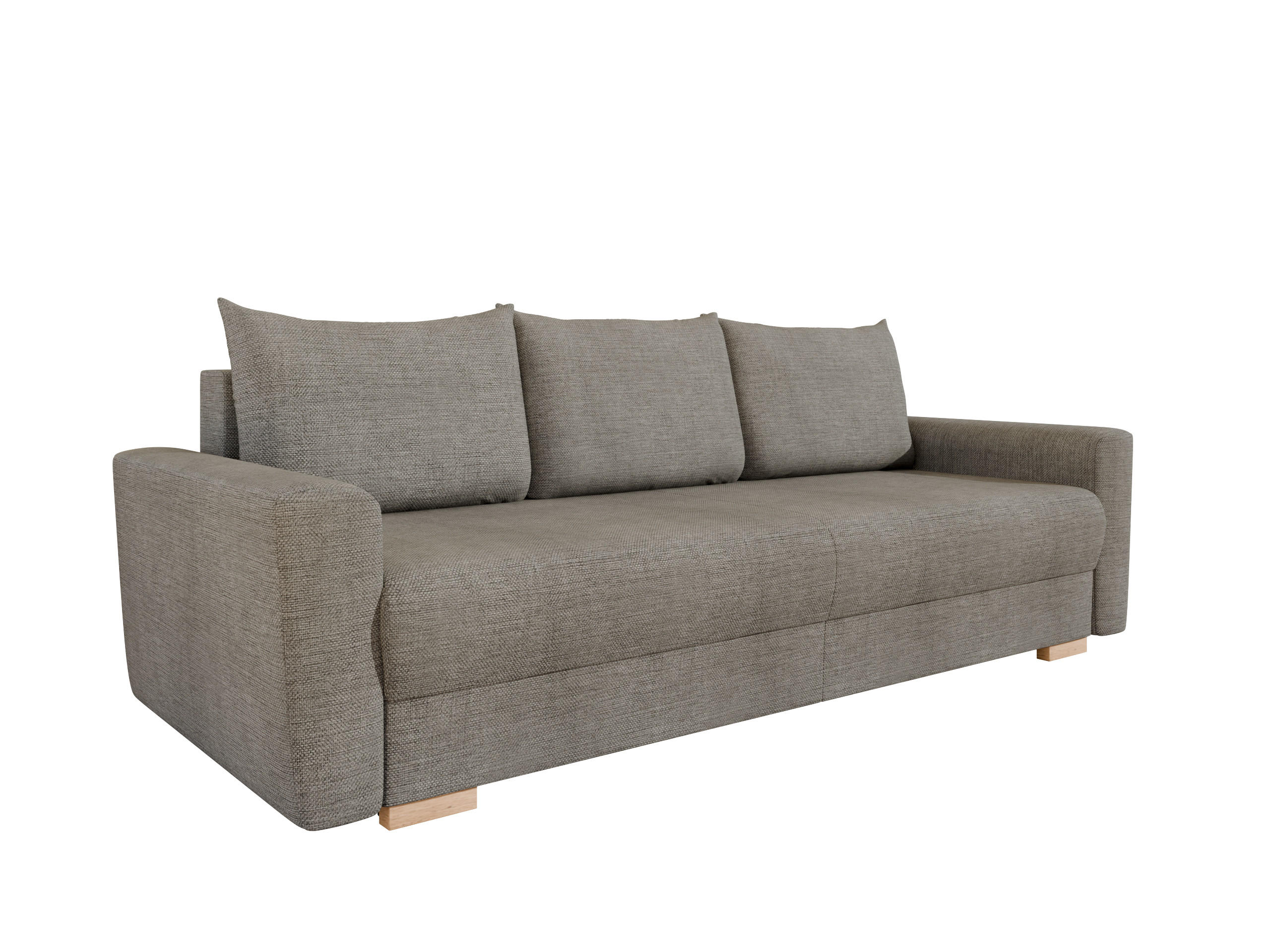3-SITZER-SCHLAFSOFA ELMA mit Bettfunktion, grau - Grau, Holz (92.5/79/230cm) - Panda Möbel