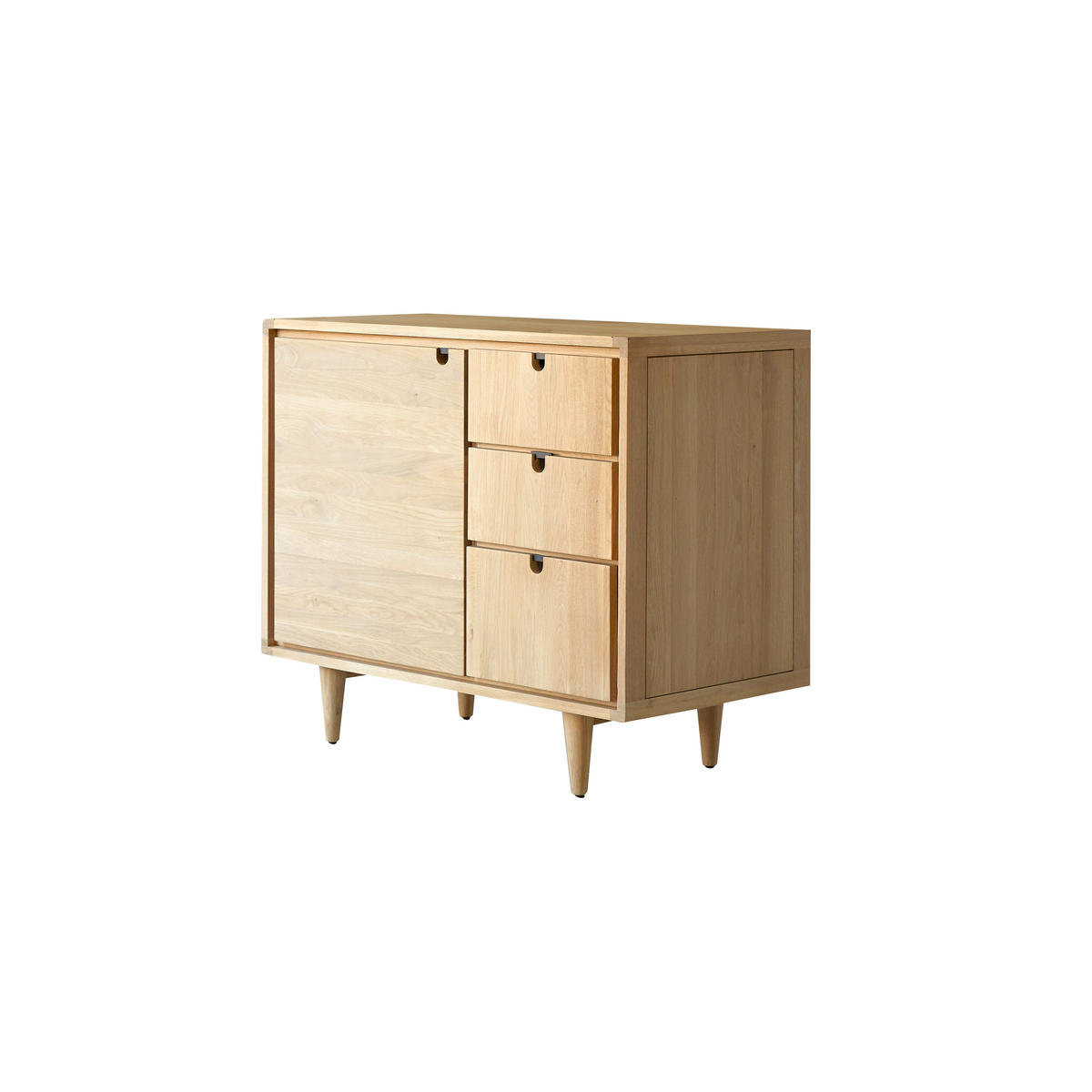WASCHTISCHUNTERSCHRANK Jonàk Natur aus Eiche - Naturfarben, Holz (93/80/50cm) - Tikamoon