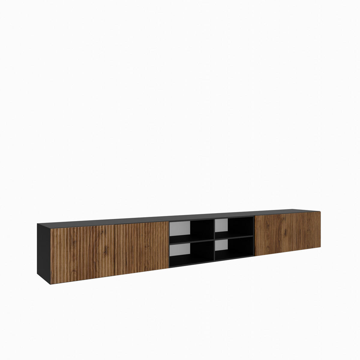 LOWBOARD VAREN 300/41/40 cm, Hängender TV-Schrank Schwarz / Eichefarben - Eichefarben/Schwarz, Holzwerkstoff (300/41/40cm) - MASSENO