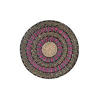 PLATZMATTE Boathouse, rund Seegras, Natur / Pink / Schwarz, Ø 38 cm - Beige, Naturmaterialien (38/38/1cm) - Gift Company