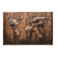 3D-METALLBILD Weltkarte Stahl Braun 5x80x120cm - Braun, Metall (80/5cm) - DELUKE