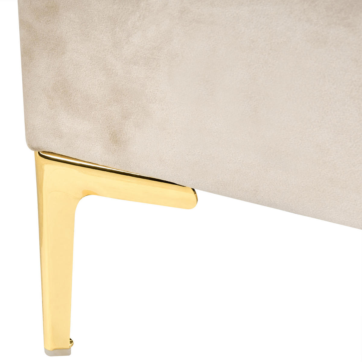 BETT mit Lattenrost 160/200 cm Samtstoff Beige Sauvian - Beige, Textil (160/200cm) - Beliani