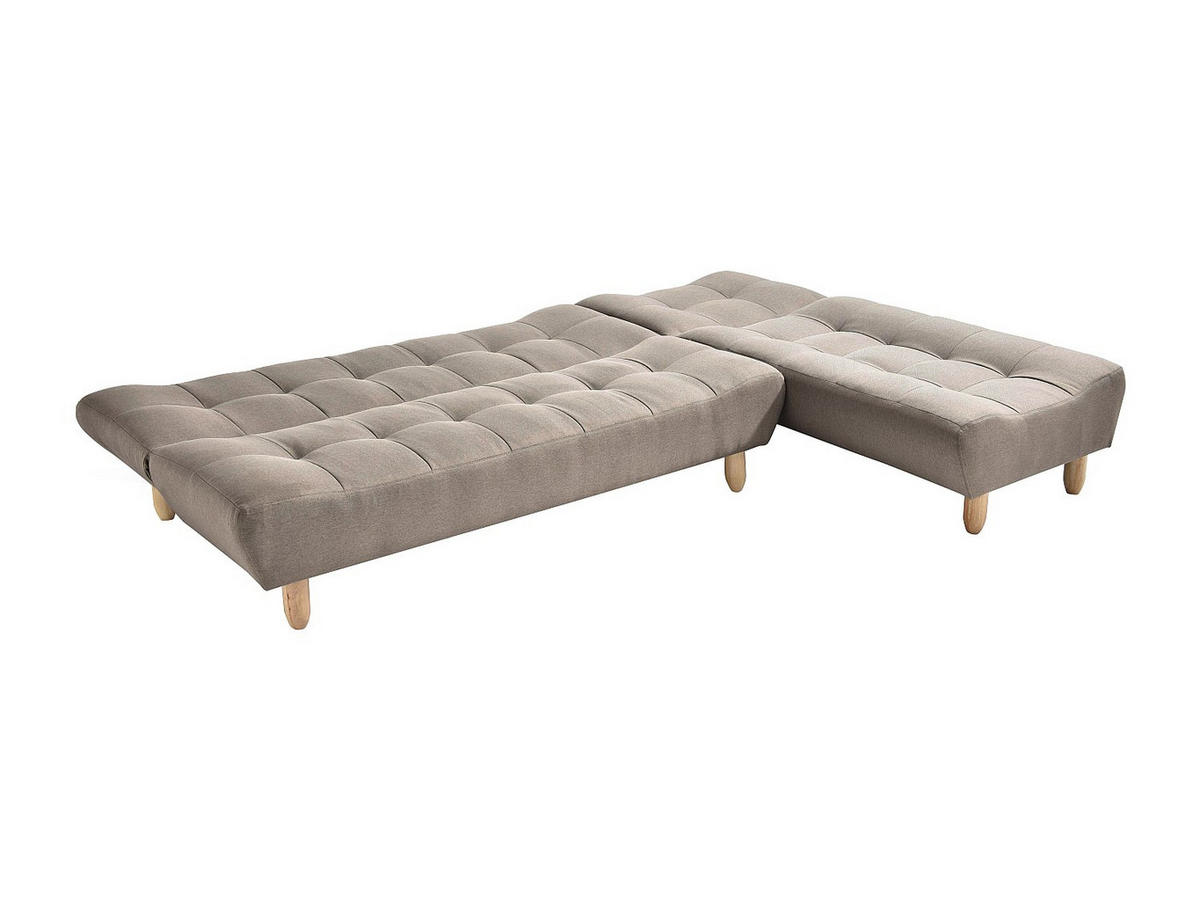 SCHLAFSOFA - 4 Personen - stoff - taupe Esteban - Taupe, Textil (84/87/165cm) - Vente-Unique