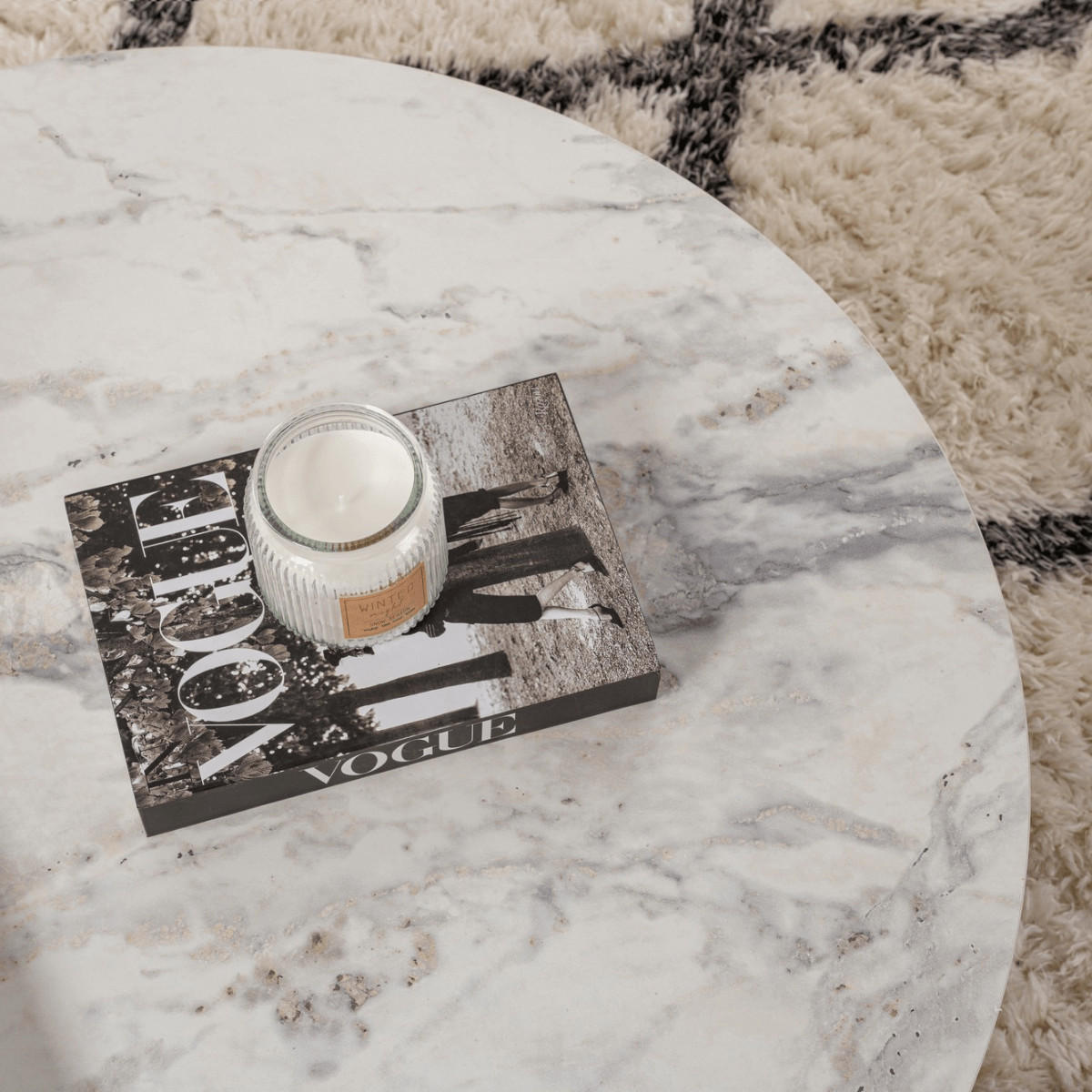 COUCHTISCH orion Marbre de Freesia - Weiß, Holzwerkstoff (9.5/90/35cm) - Calicosy