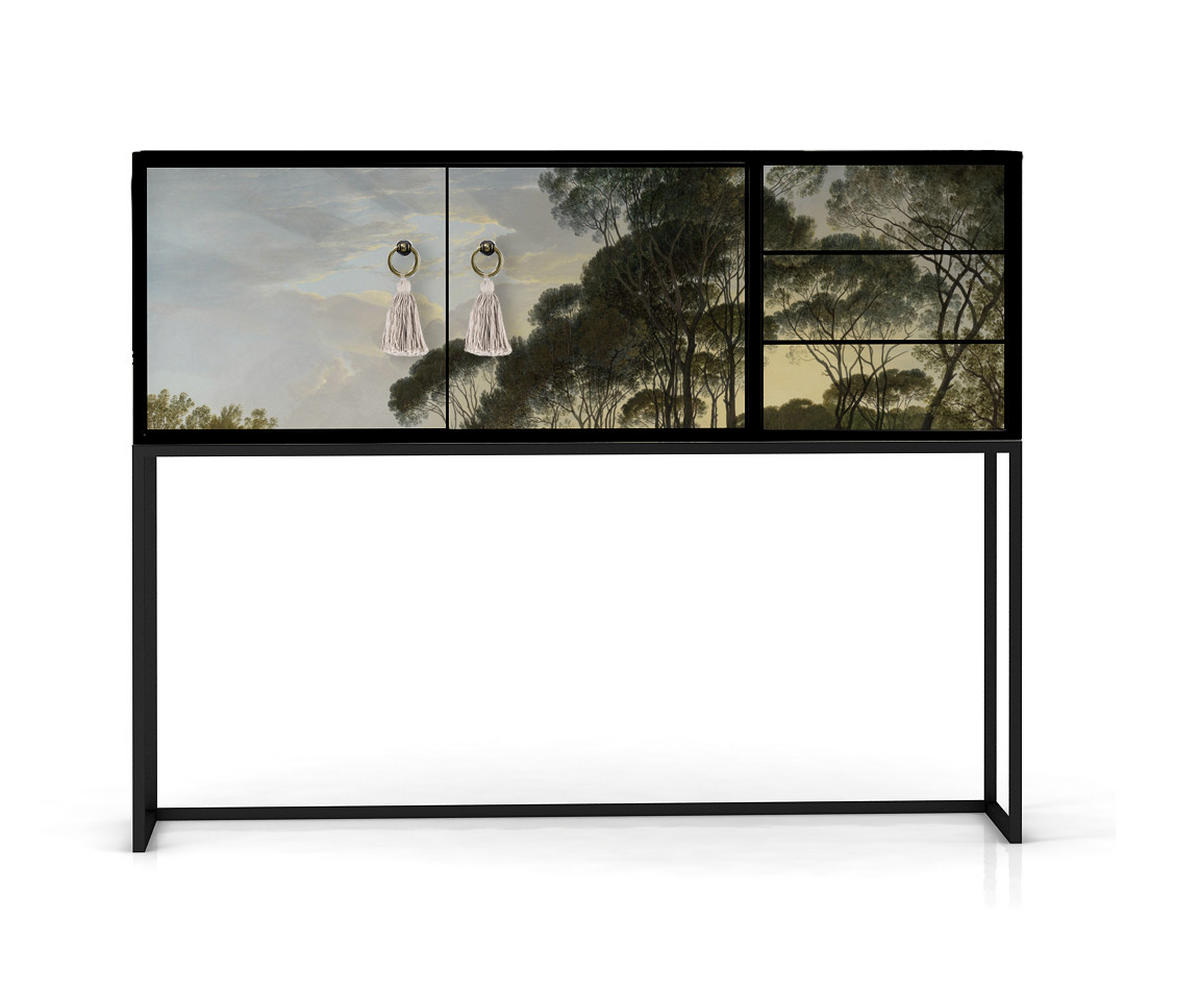 KONSOLE aus MDF mit 2 Türen und 3 Schubladen, Waldmuster HENDRICK - Multicolor, Holzwerkstoff (113/45/88cm) - RNT By Really Nice Things