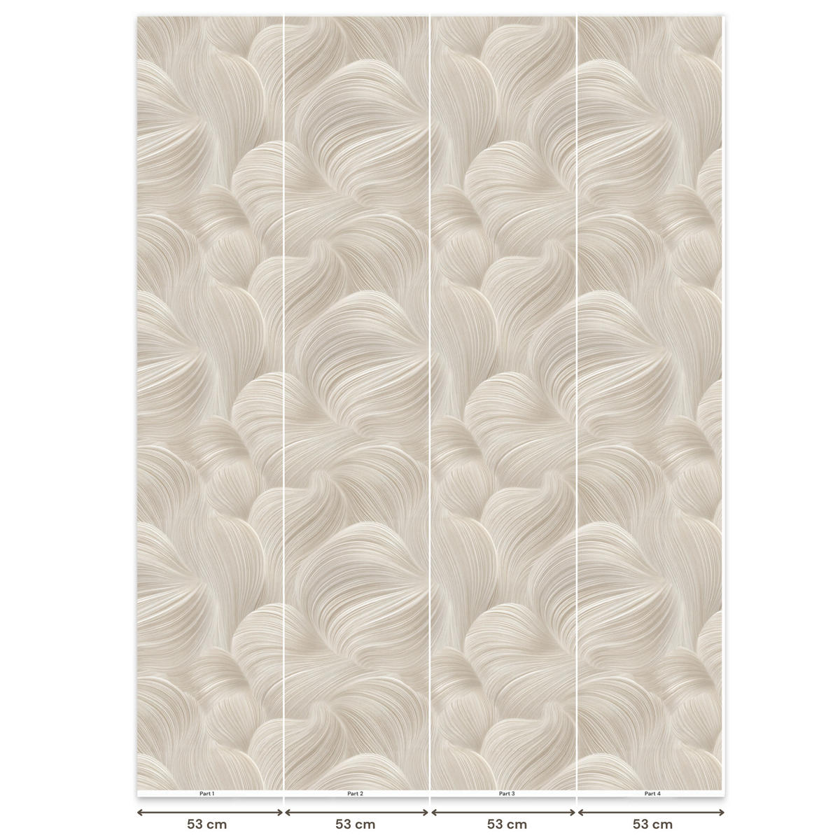 TAPETE - Lines - Ventilator - Beige - 200x280 cm - Creme, Papier (200/280cm) - OnlyWow