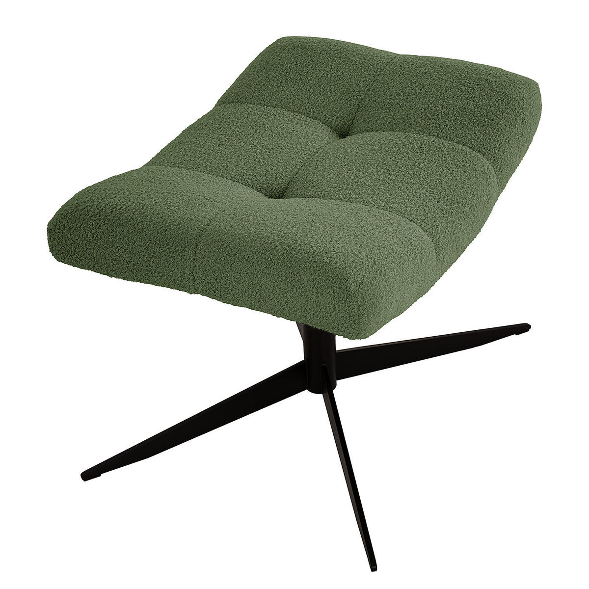 POLSTERHOCKER - Schwarz/Grün, Textil/Metall (67/47/50cm) - home24