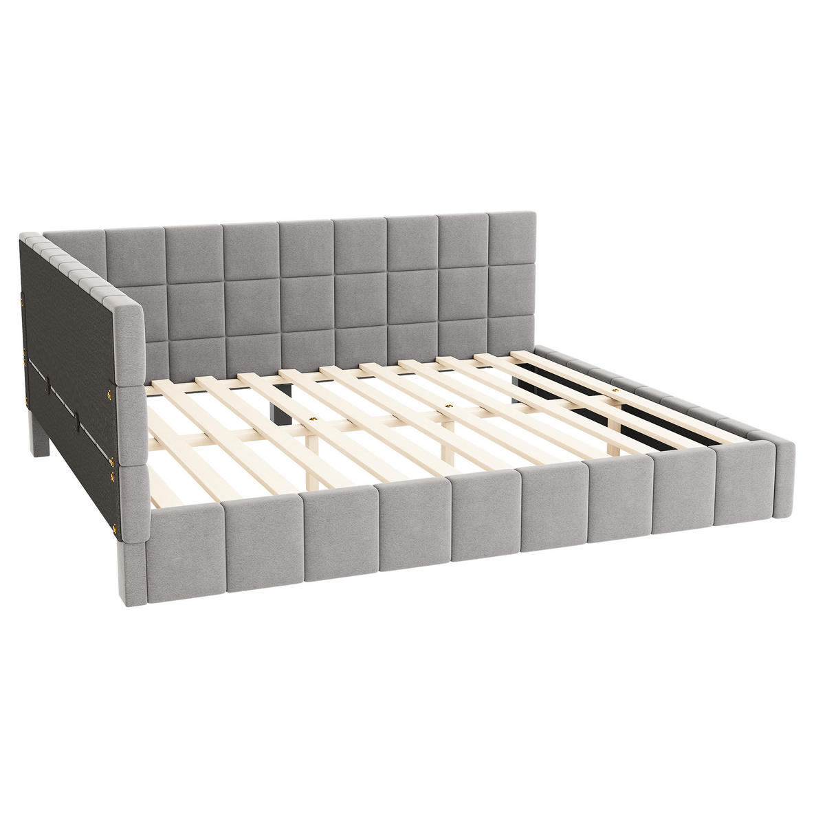 POLSTERBETT 160/200 cm DE-01739, in Grau - Grau, Metall (160/200cm) - ComfortXL