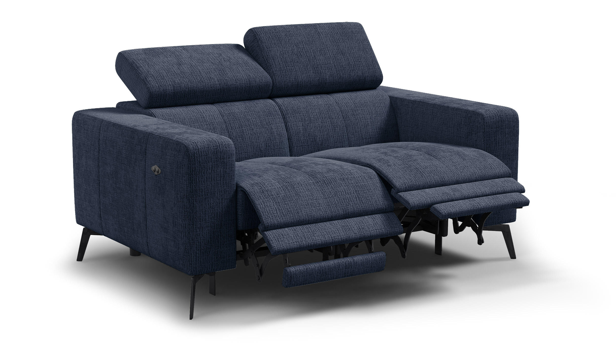 RELAXSOFA MORELLO 2-Sitzer, marineblau, 2 x Relax Zero Gravity - Dunkelblau, Holz/Textil (164/82/103cm) - Courtois Laville
