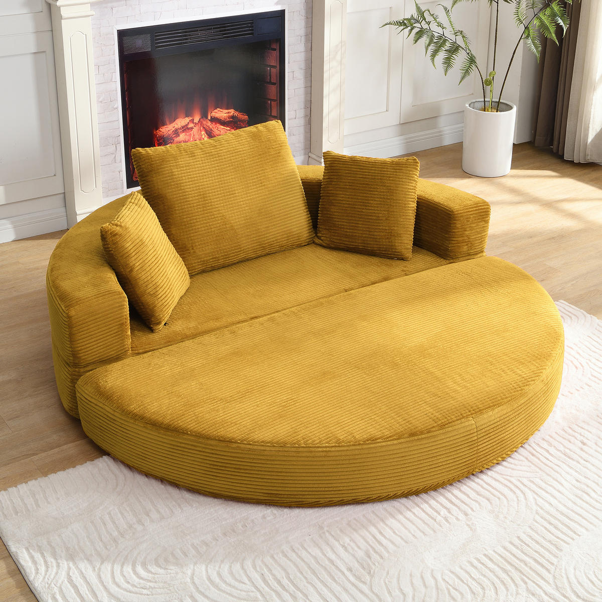 SCHLAFSOFA 173/88/60 cm Gelb mit 3 Kissen - Gelb, Textil (176/40/173cm) - Oxeza