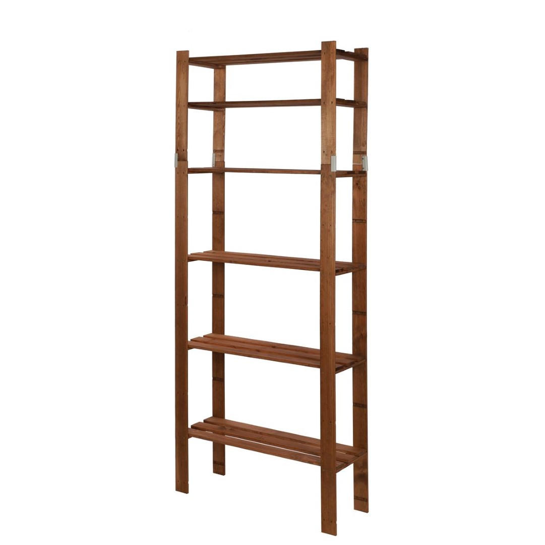HOLZREGAL PINEPEAK 200x80x28cm 6 Fachboden 1,2cm dickes Kiefernholz Braun - Braun, Holz (80/200/28cm) - PROREGAL