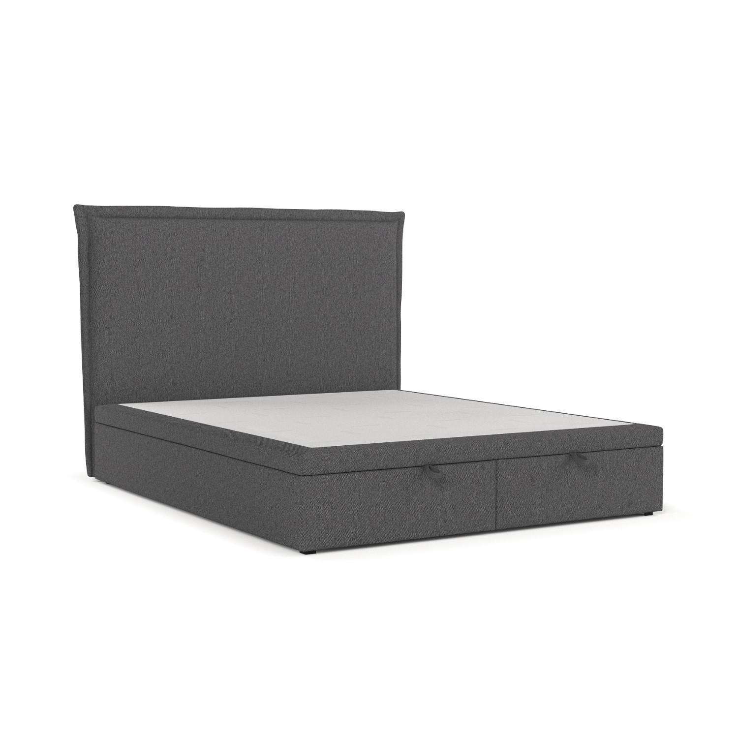POLSTERBETT Eliot mit Stauraum 180/200 cm Anthrazit im Megan Stoff - Anthrazit/Schwarz, Holz/Holzwerkstoff (180/200cm) - AltaBeds