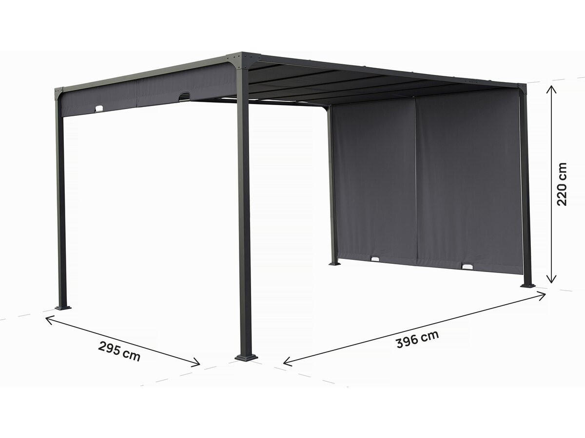 PERGOLA - MARKISE courtenay Grau - Grau, Metall (295/220/396cm) - Habitat Garten