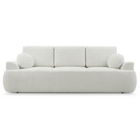 3-SITZER SOFA Barletto Hellbeige Bouclé - Ecru/Schwarz, Holz/Textil (248/94/110cm) - Selsey
