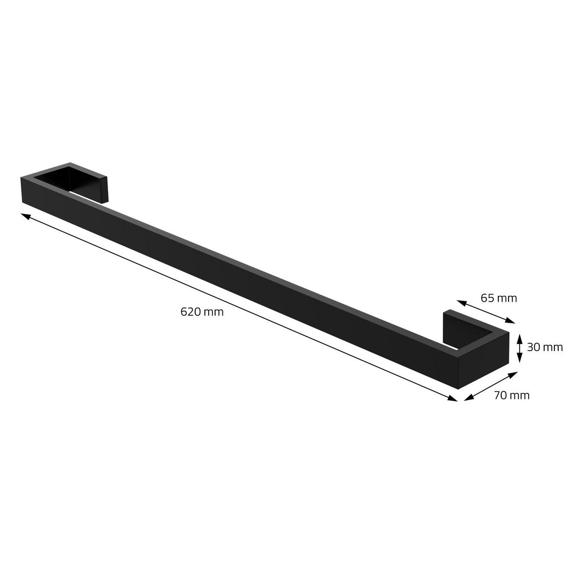 HANDTUCHSTANGE 62cm - Schwarz, Metall (62/3/7cm)
