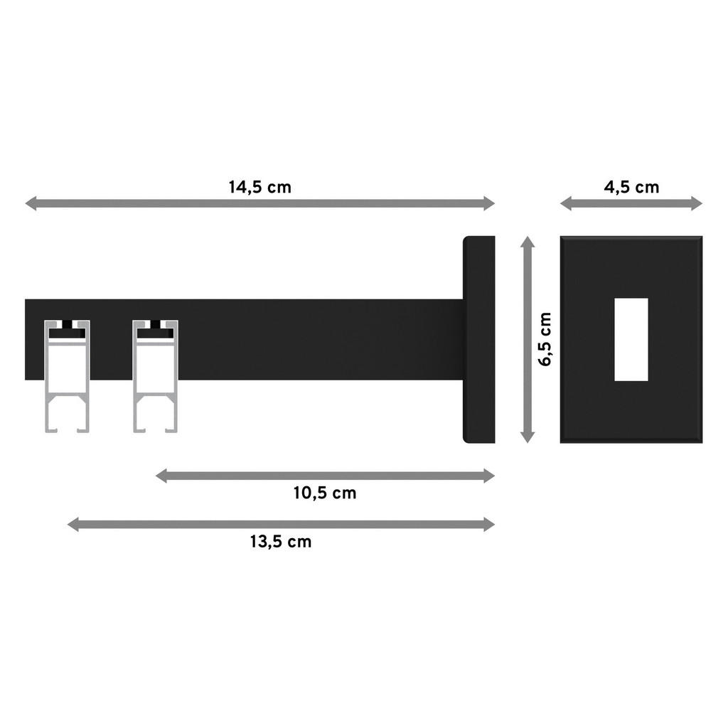 Thumbnail - Interdeco Innenlauf-Gardinenstangen-Set, Schwarz, Metall, 260 cm, Wohntextilien, Gardinen & Vorhänge, Gardinen-Stangen