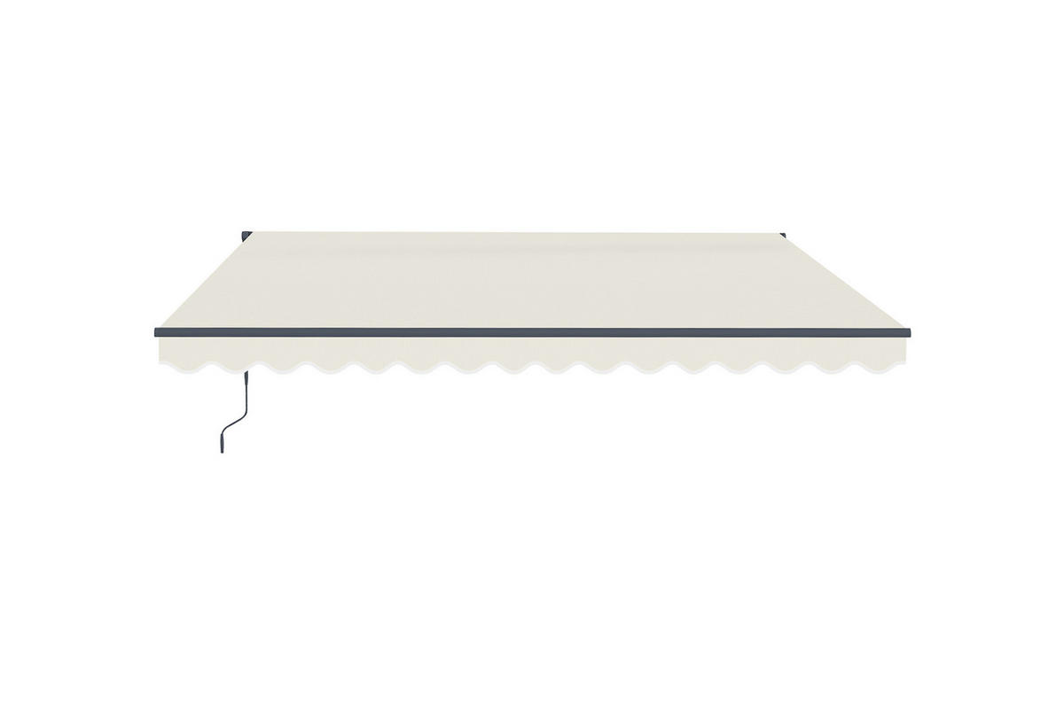 EINTEILIGE MARKISE Vecchio Beige 4m x 3m - Premium-Leinwand 320g/m² - Beige, Metall (395/270/300cm) - Cazeboo