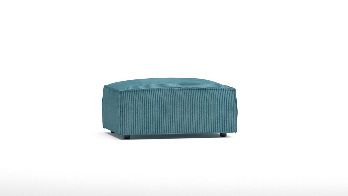 HOCKER Nova Türkis Cord - Türkis/Schwarz, Holz/Kunststoff (93/46/73cm) - S-Style Möbel