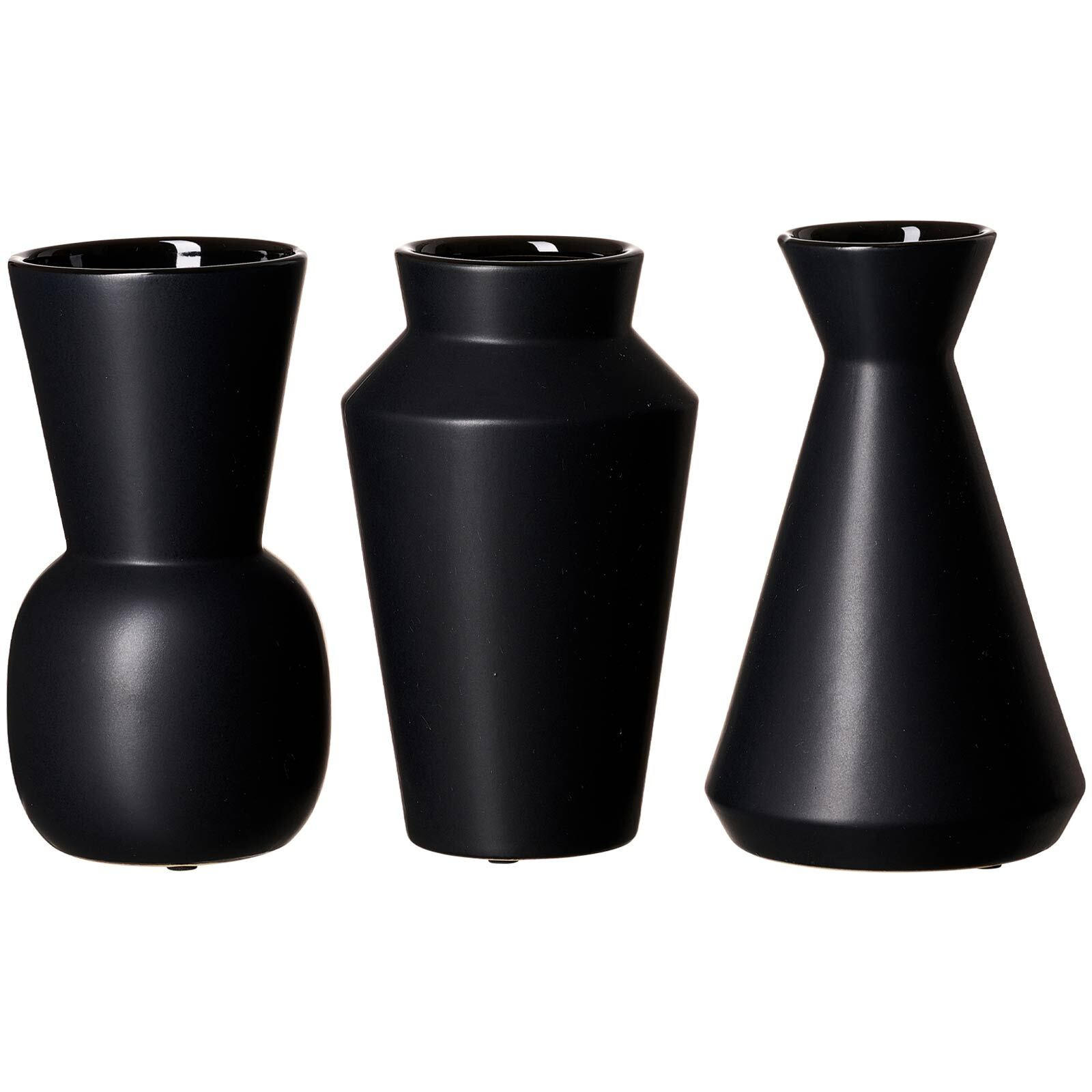 VASEN-SET Kalmar schwarz 20 cm 3er Set - Schwarz, Keramik (20cm) - Ritzenhoff Breker