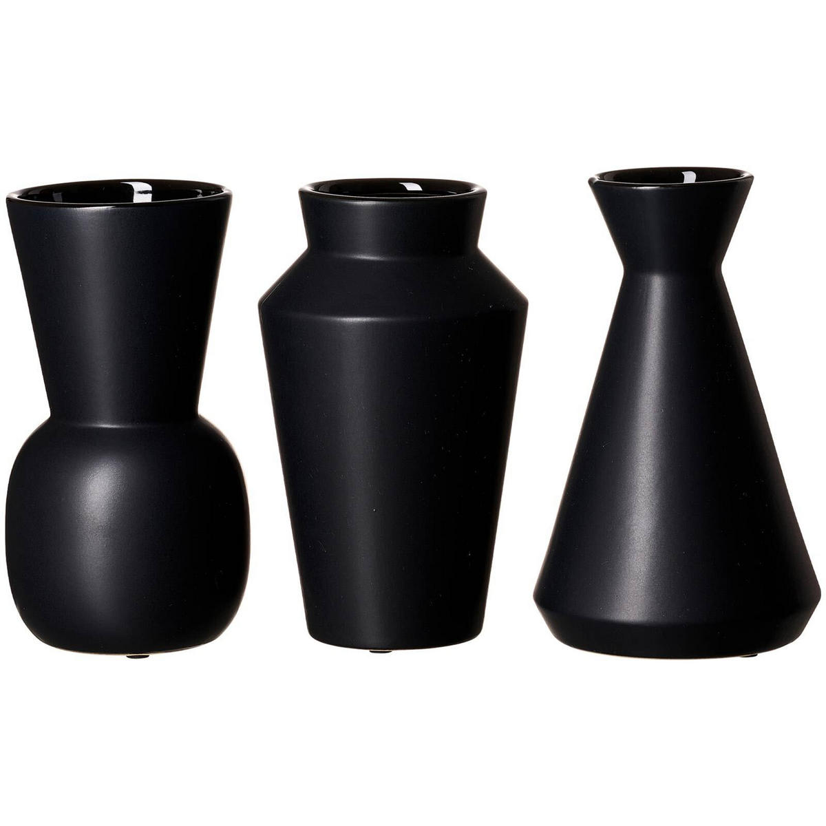 VASEN-SET Kalmar schwarz 20 cm 3er Set - Schwarz, Keramik (20cm) - Ritzenhoff Breker