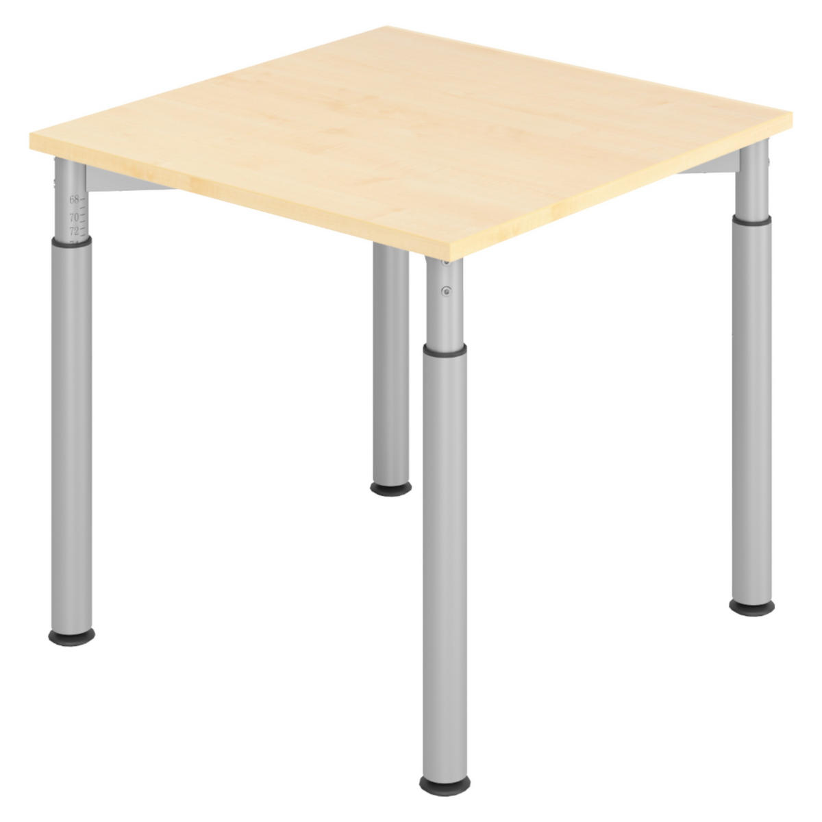 SCHREIBTISCH Serie-Y 80/80/74 cm in Ahornfarben/Silberfarben - Silberfarben/Ahornfarben, Holzwerkstoff (80/80/74cm) - bümö
