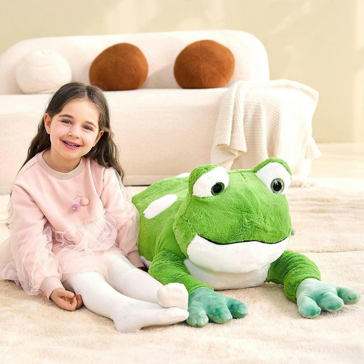 STOFFTIER Frosch 78 cm - Grün, Textil (34/78cm)