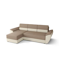 ECKSOFA L REBI L2 Rainbow 05/16 Links mit Schlaffunktion, Beige/Creme, L-Form - Beige/Creme, Textil (251/140cm)